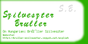 szilveszter bruller business card